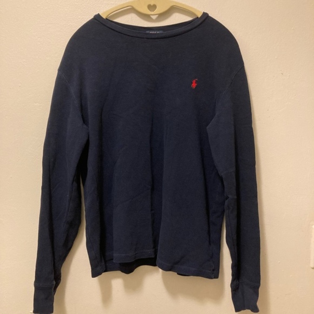 Polo Ralph Lauren navy blue thermal top. Great condition.